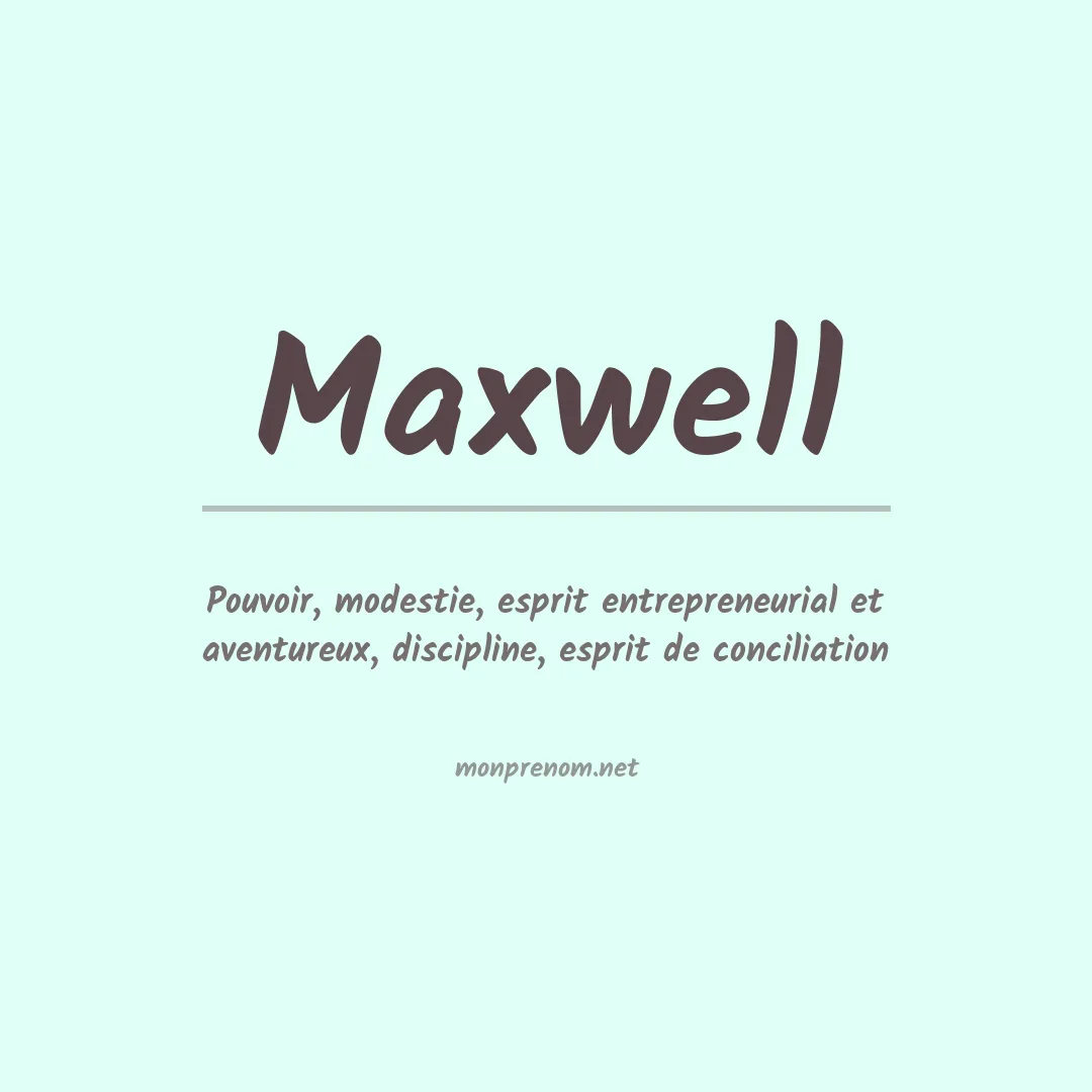 Prénom Maxwell