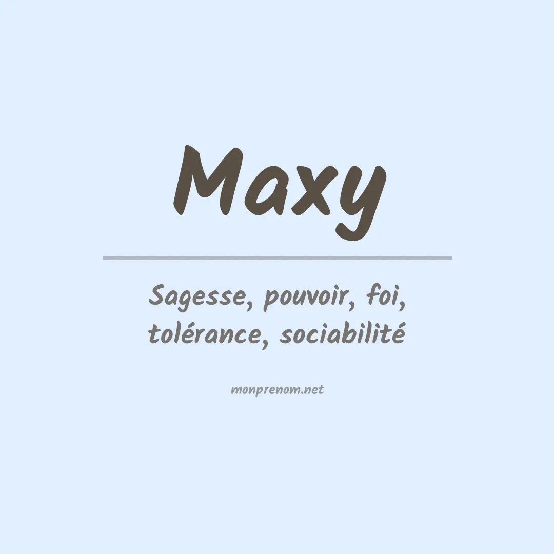 Prénom Maxy