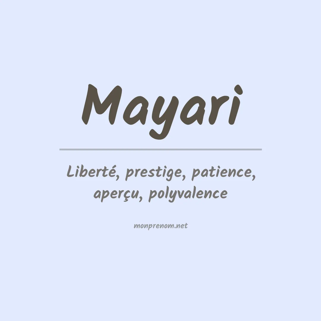 Signification du prénom Mayari