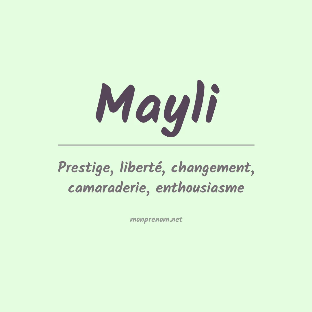 Prénom Mayli