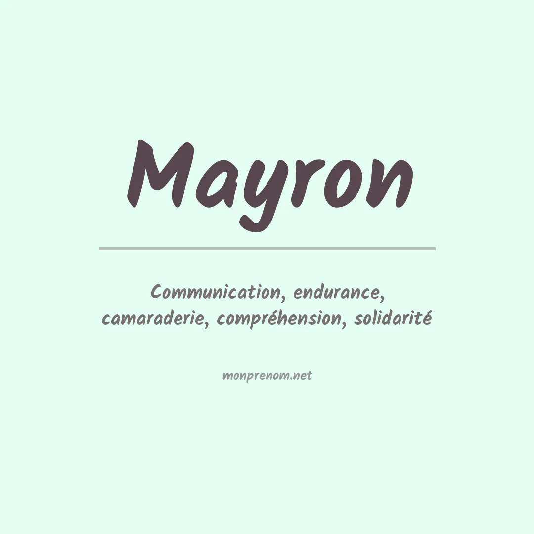 Prénom Mayron
