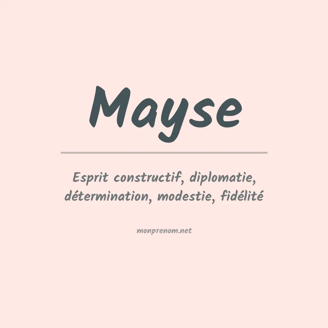 Prénom Mayse