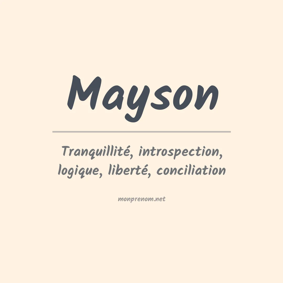 Prénom Mayson