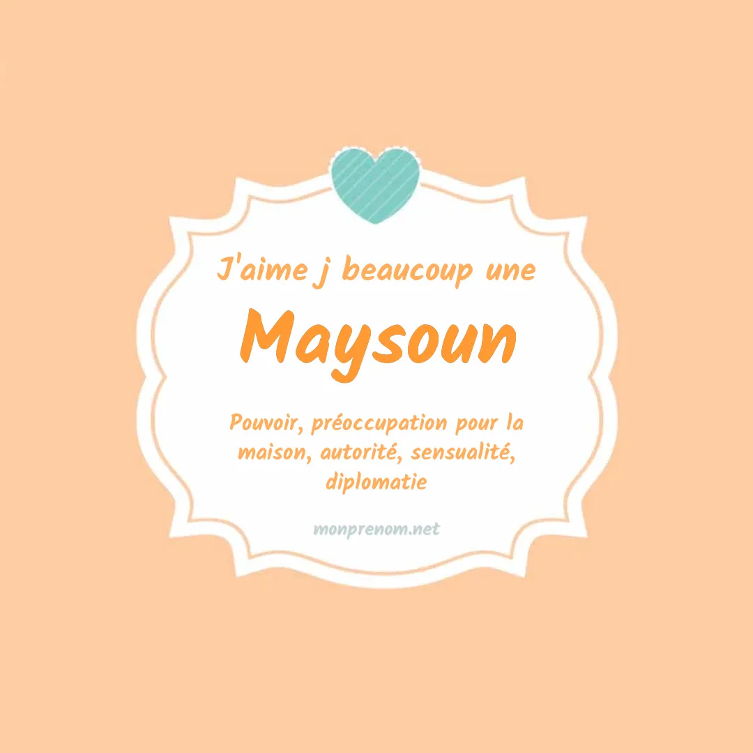 J'aime beaucoup Maysoun