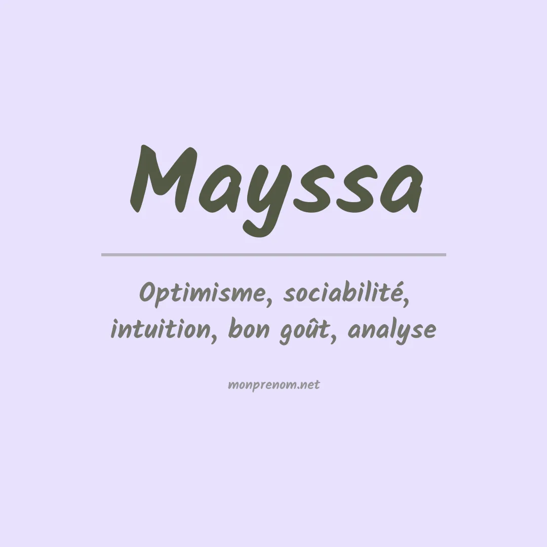 Signification du prénom Mayssa