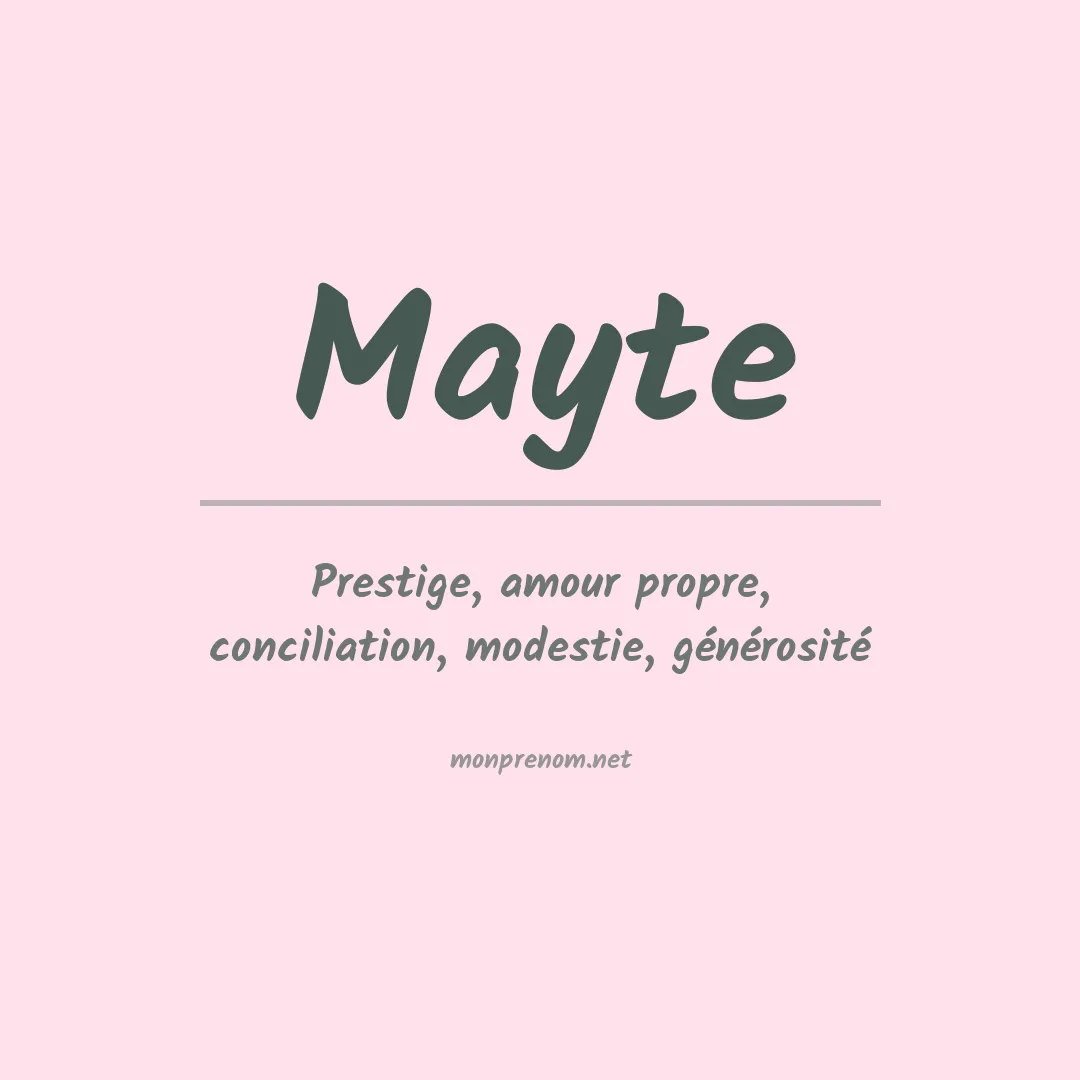 Prénom Mayte