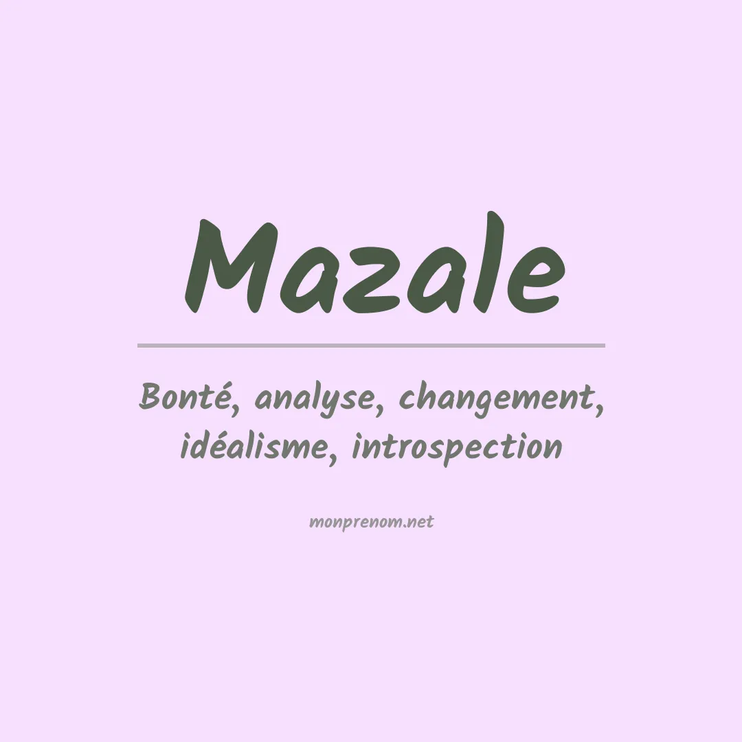 Prénom Mazale