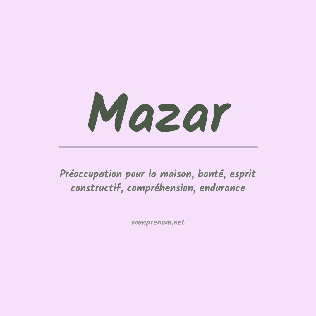 Prénom Mazar