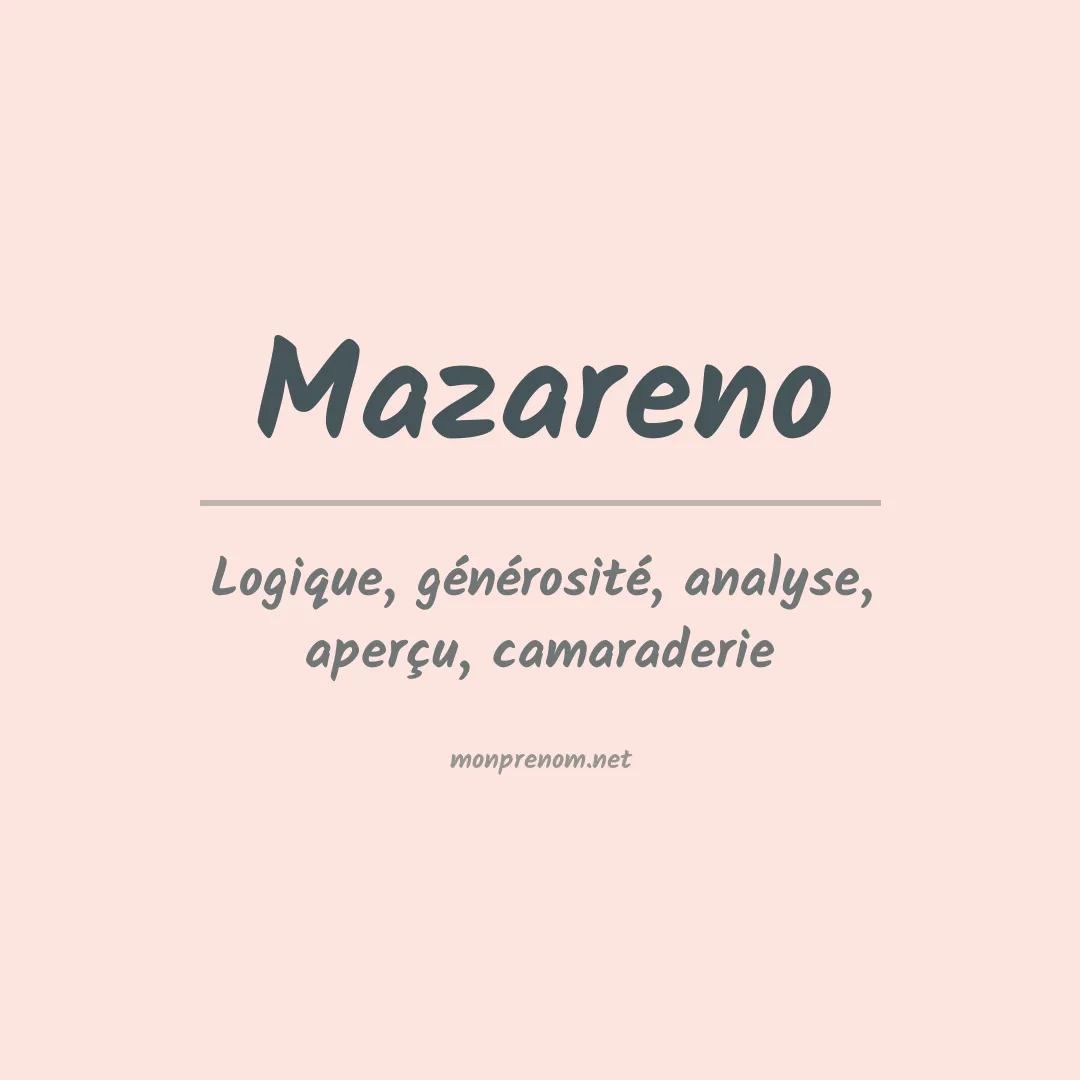 Signification du prénom Mazareno