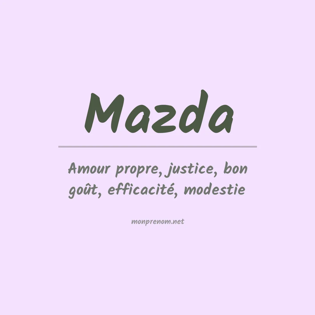 Signification du prénom Mazda