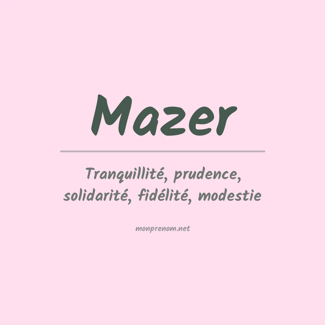 Prénom Mazer