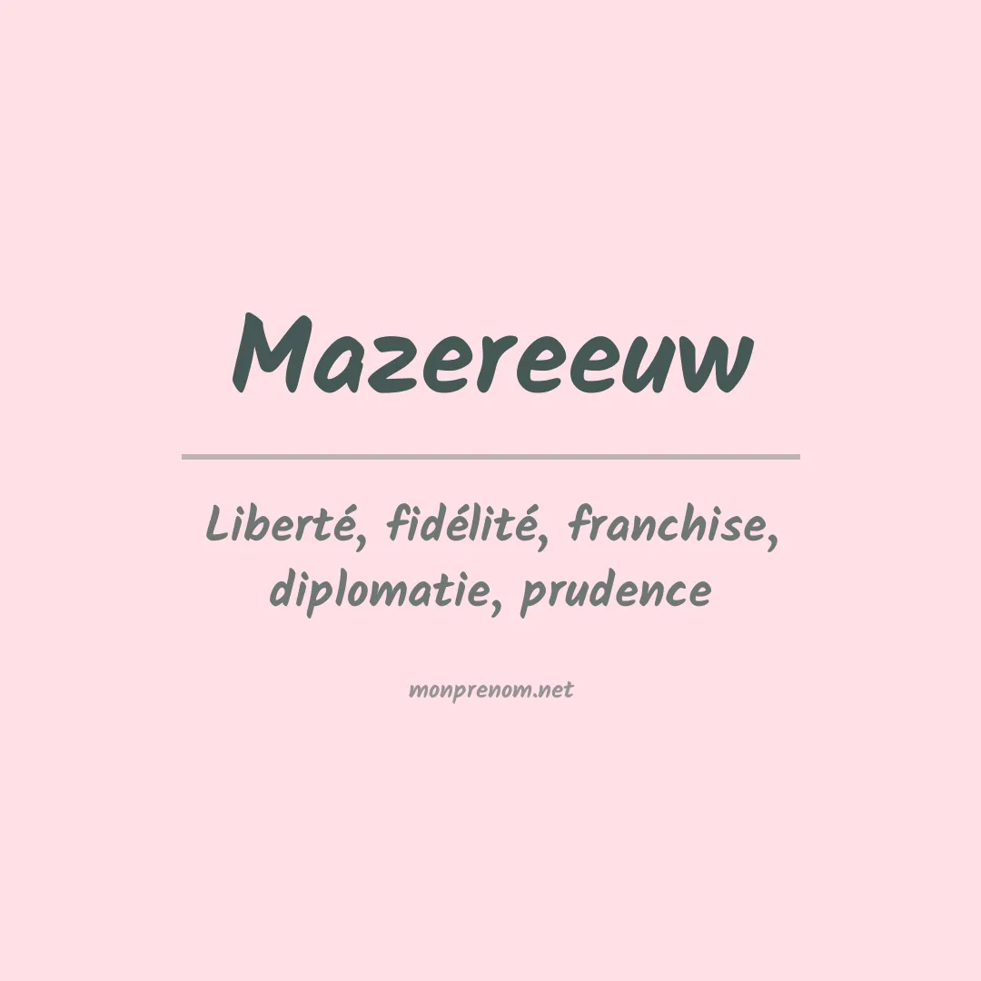 Prénom Mazereeuw