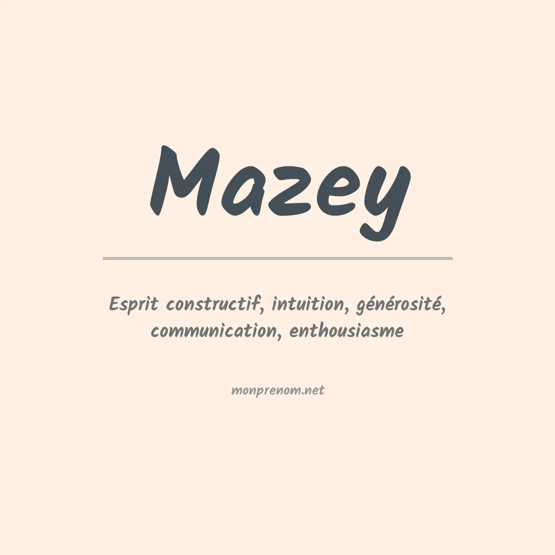 Prénom Mazey