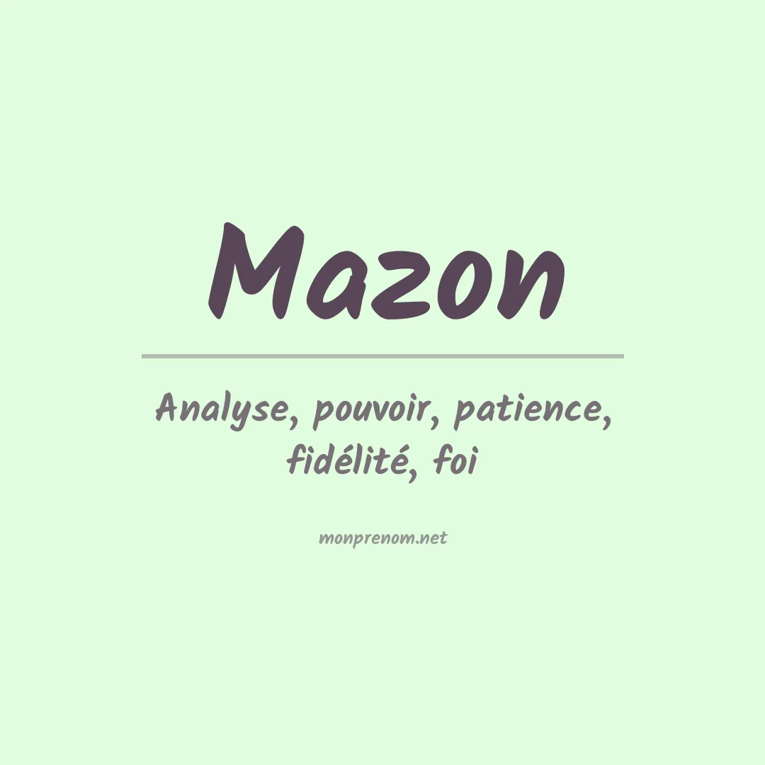 Prénom Mazon