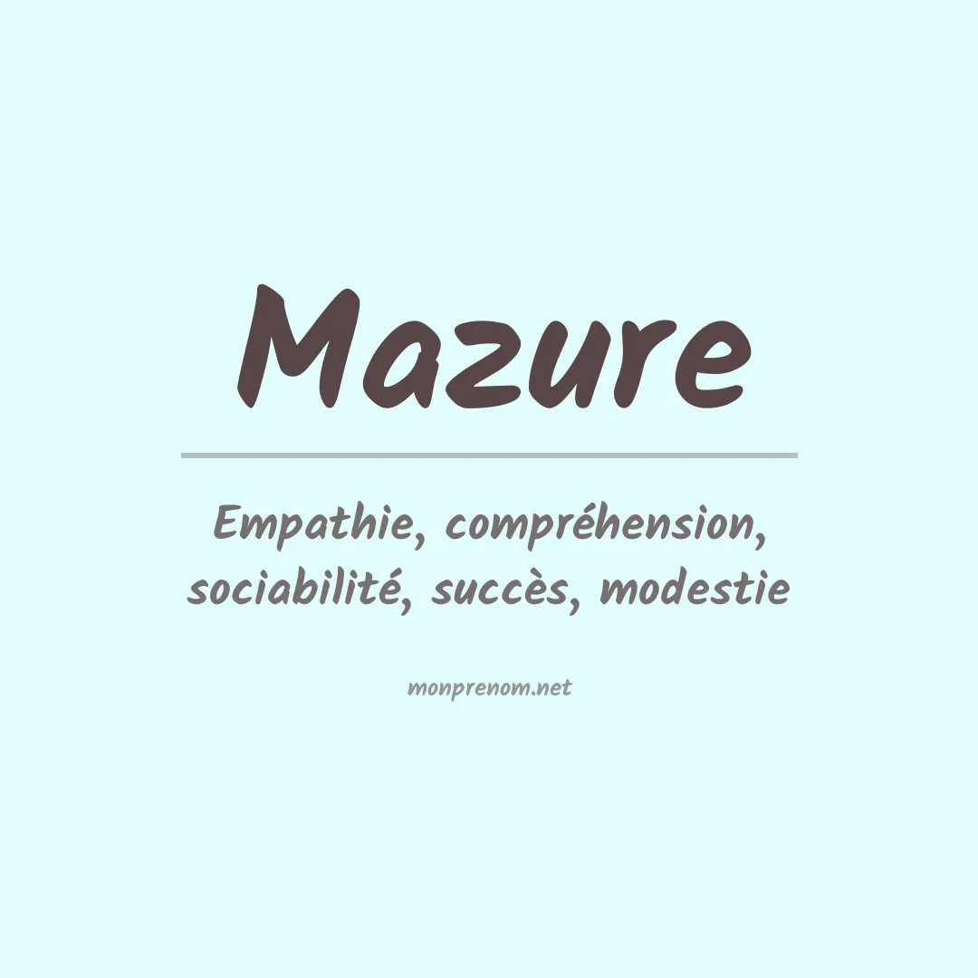 Prénom Mazure