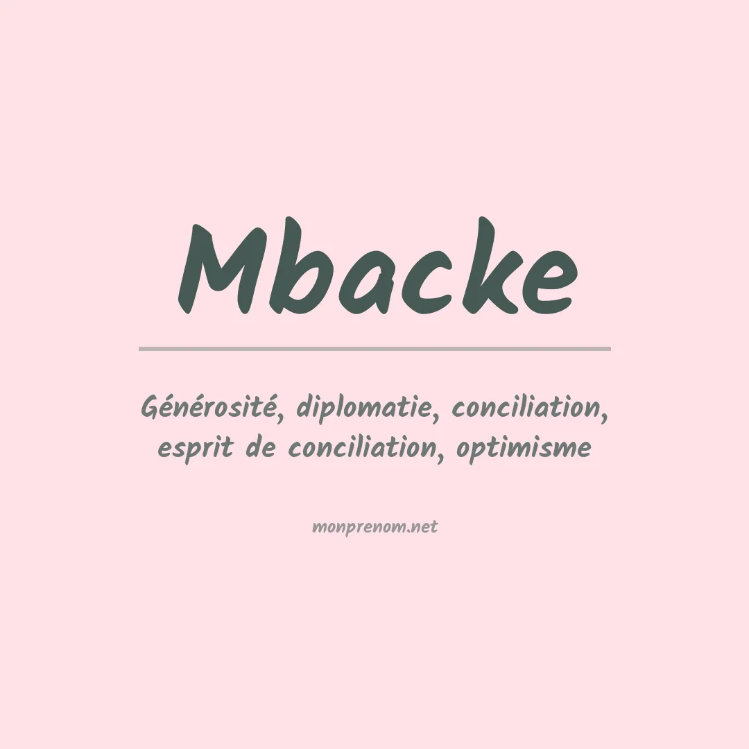 Prénom Mbacke