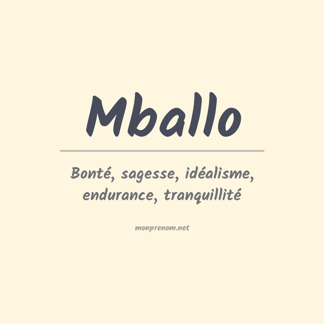 Signification du prénom Mballo
