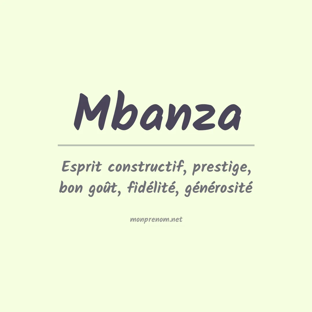 Signification du prénom Mbanza