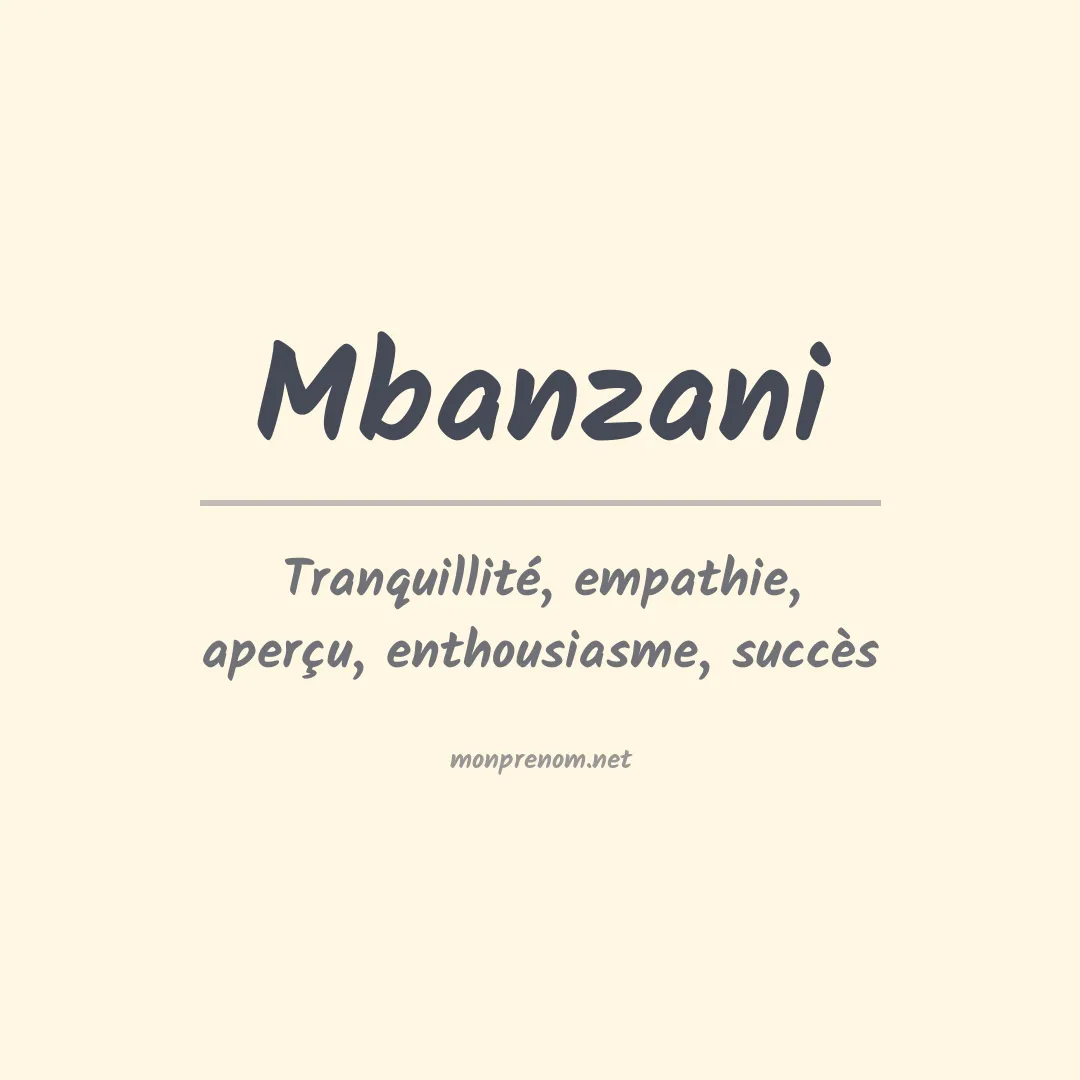 Signification du prénom Mbanzani