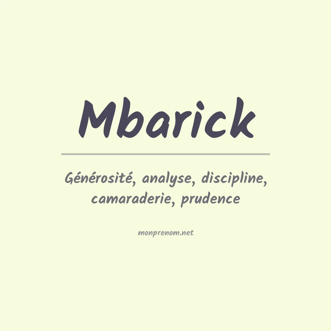 Signification du prénom Mbarick