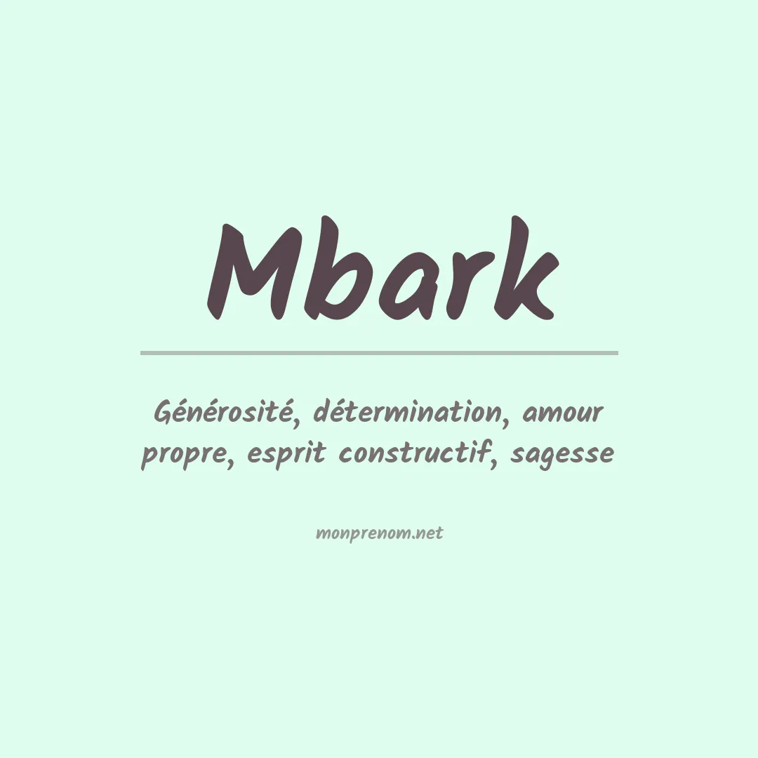 Prénom Mbark
