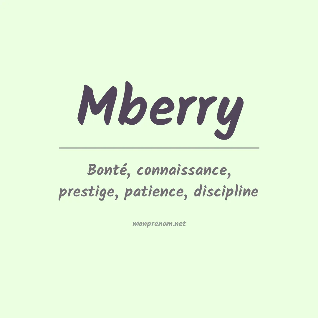 Signification du prénom Mberry