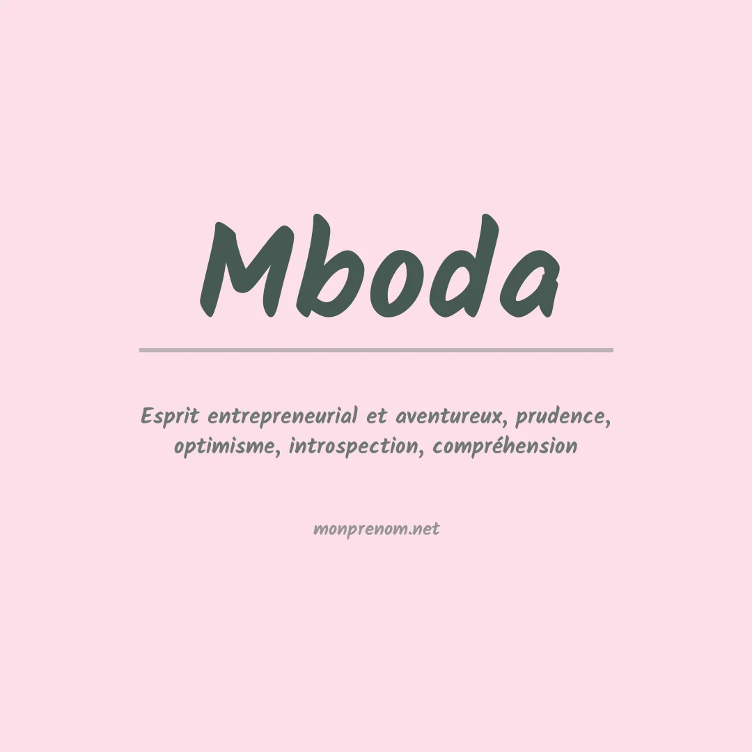Signification du prénom Mboda