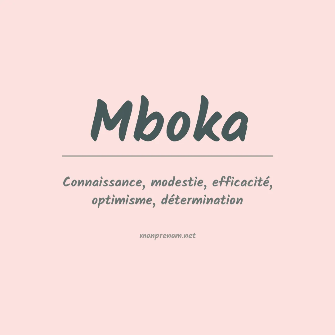 Signification du prénom Mboka