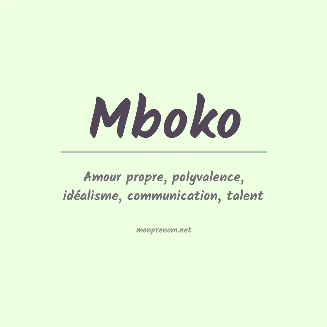 Signification du prénom Mboko