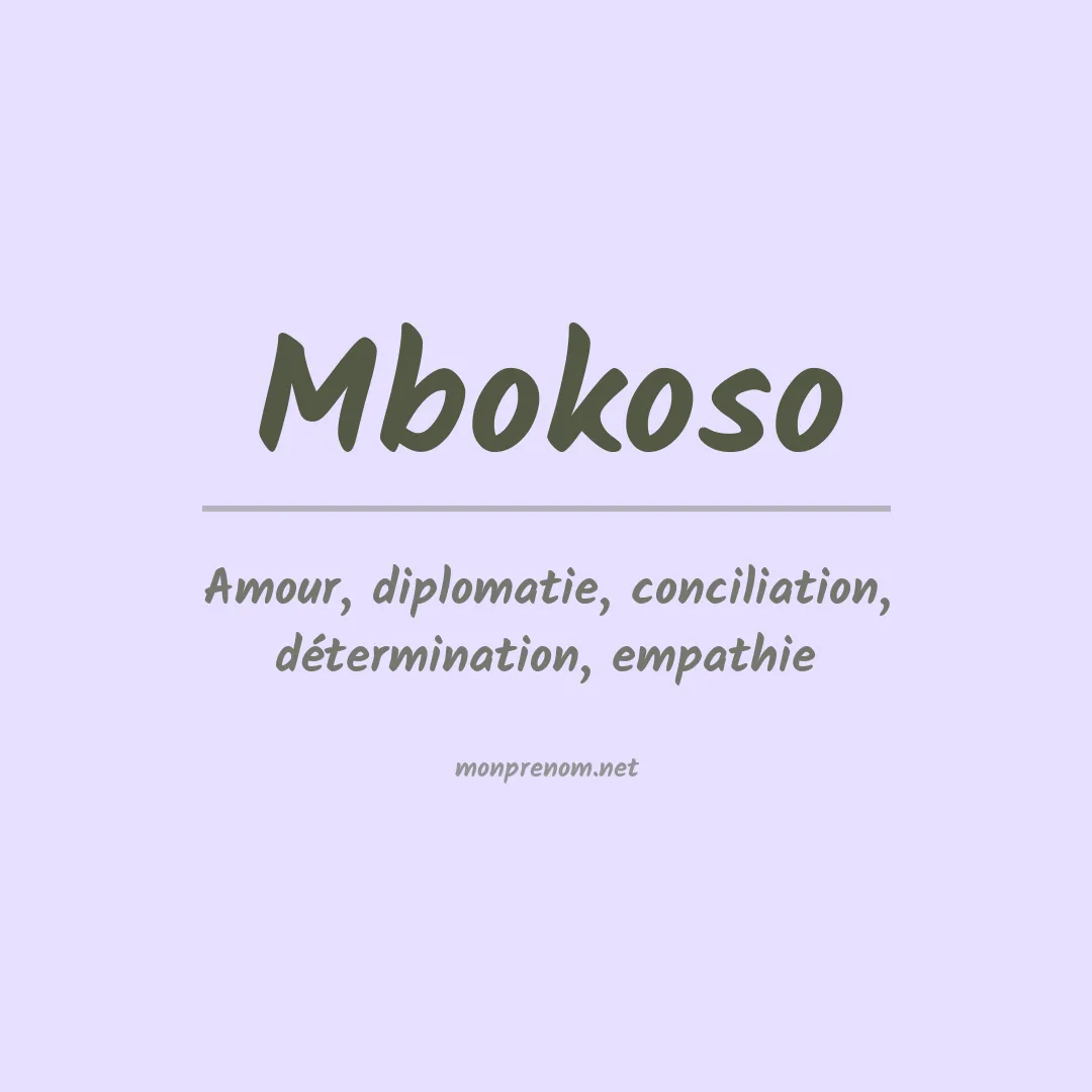 Signification du prénom Mbokoso