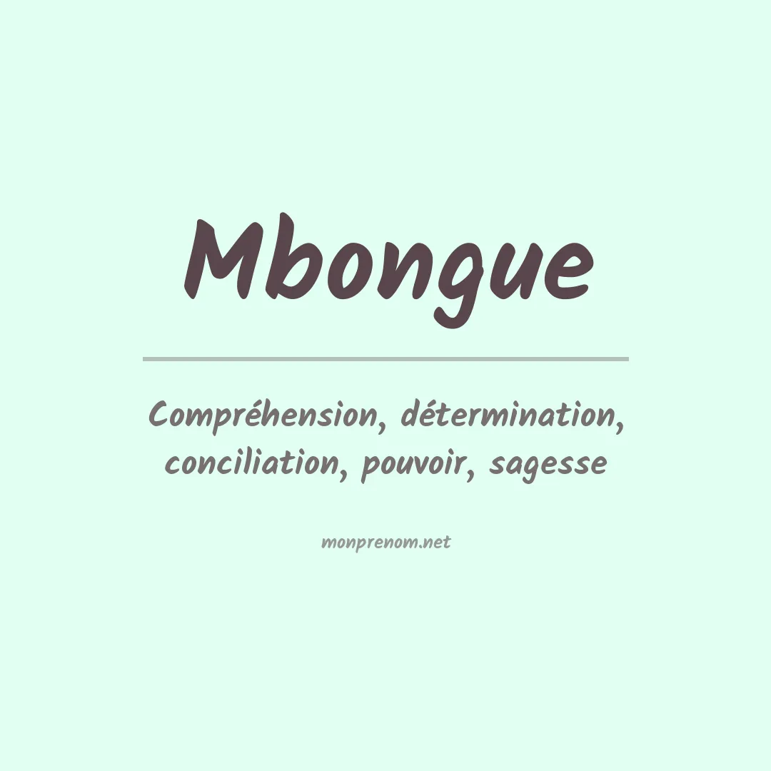 Prénom Mbongue