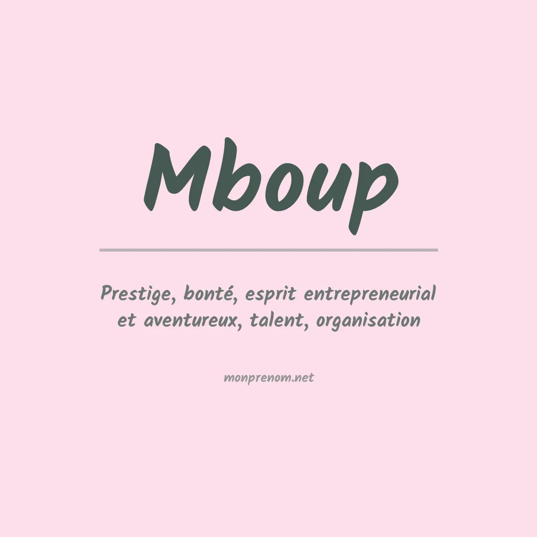 Signification du prénom Mboup