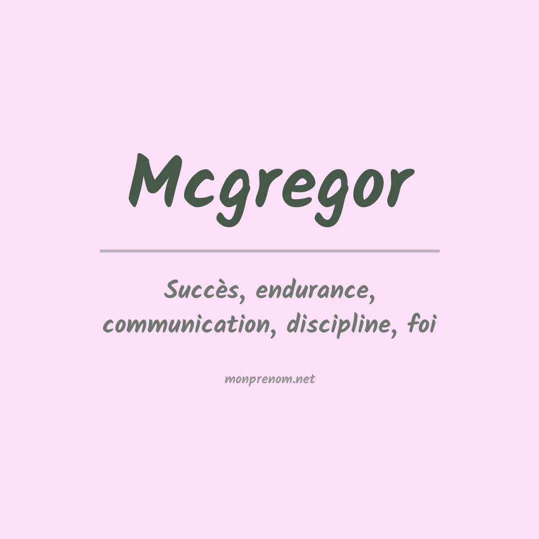 Prénom Mcgregor