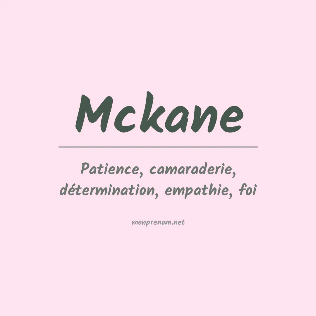 Prénom Mckane