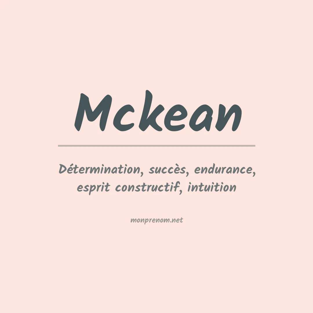 Prénom Mckean