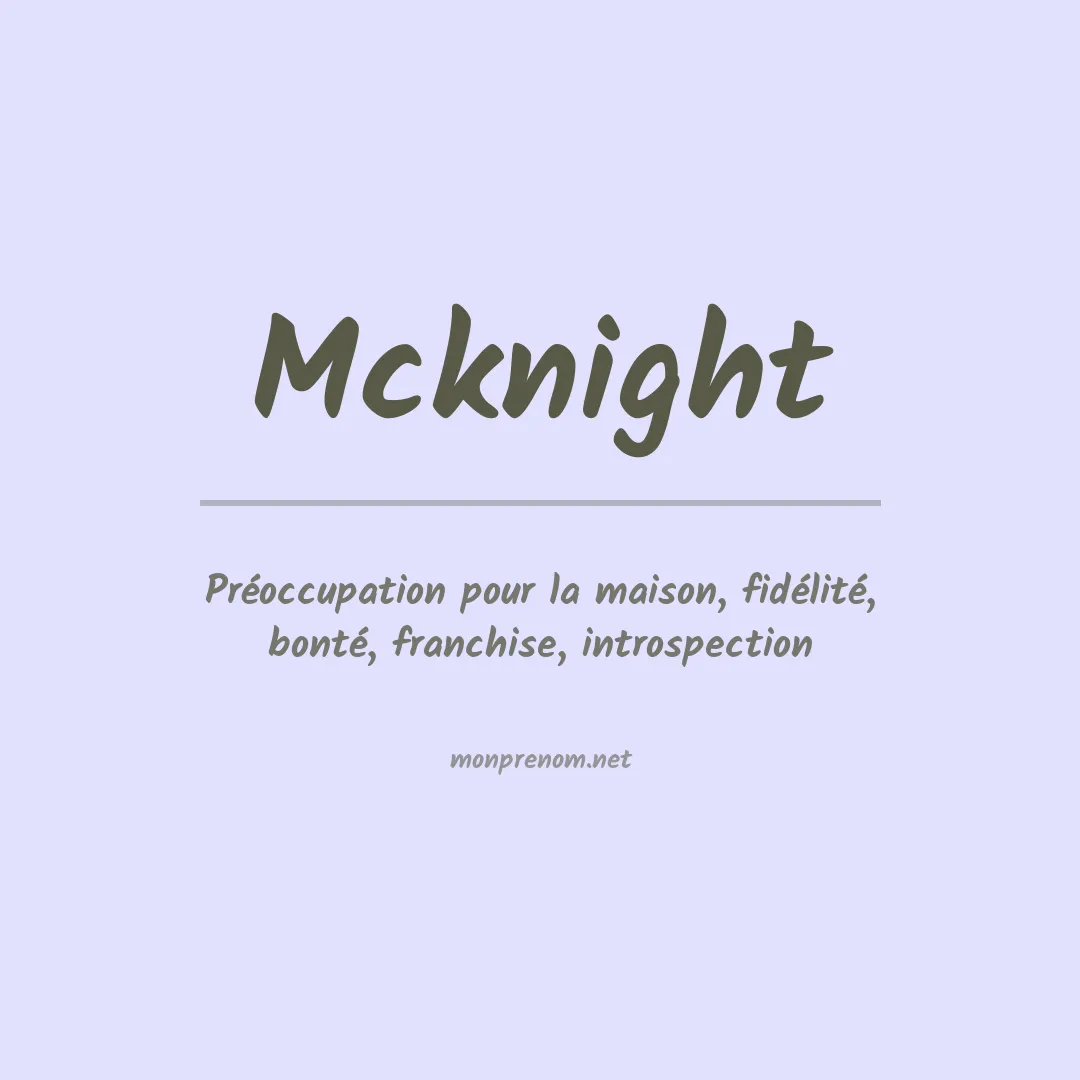 Prénom Mcknight