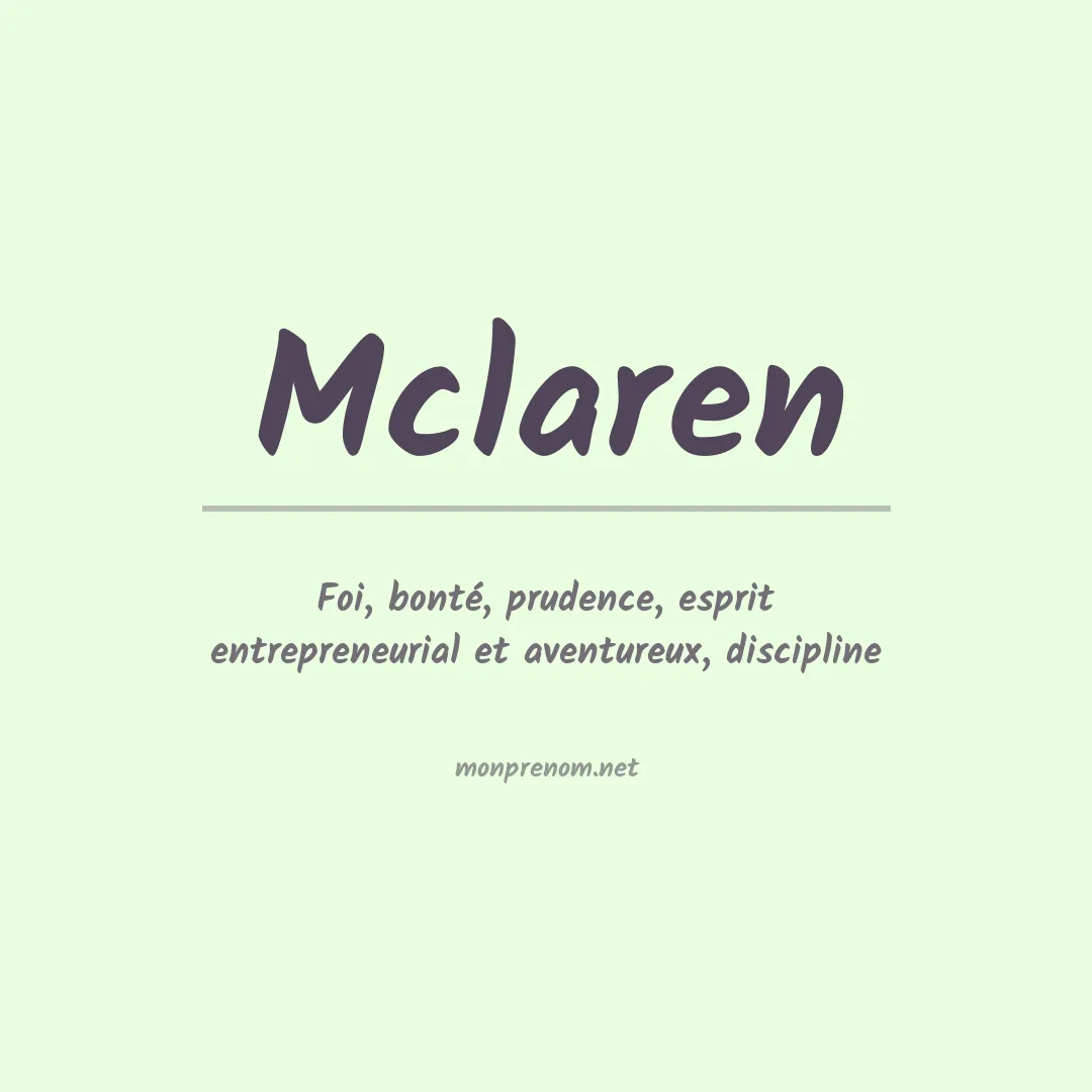 Prénom Mclaren