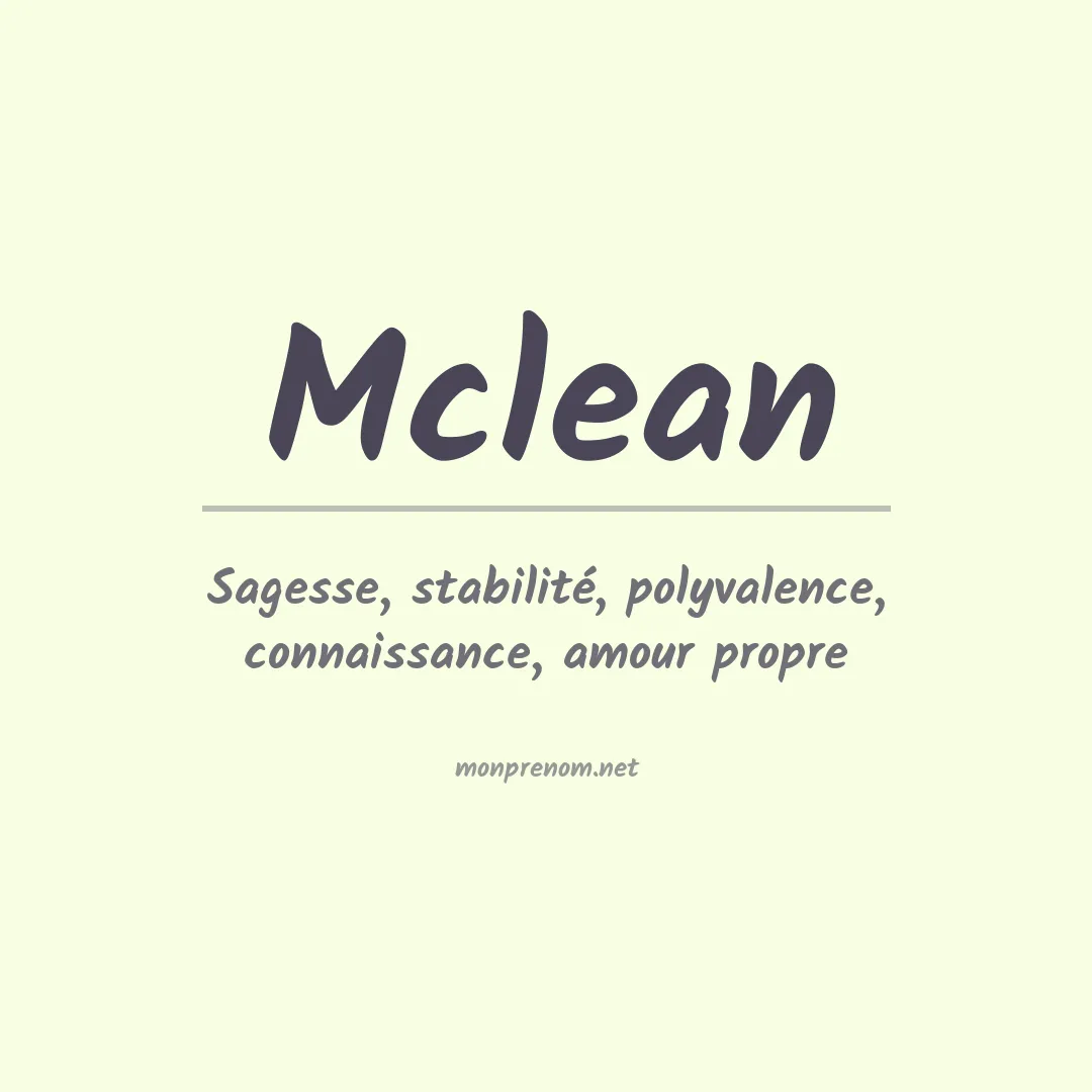 Prénom Mclean