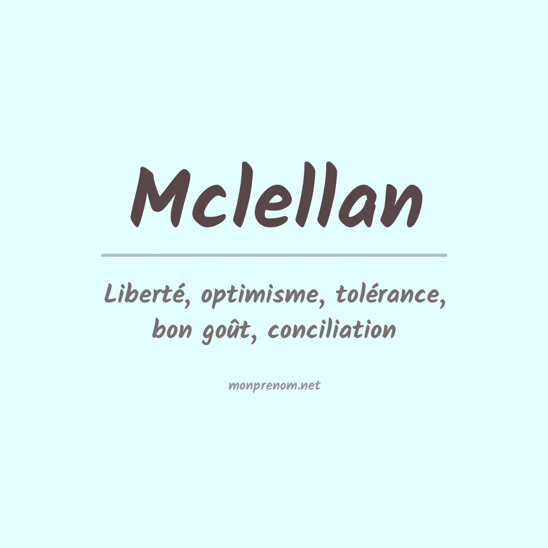 Signification du prénom Mclellan