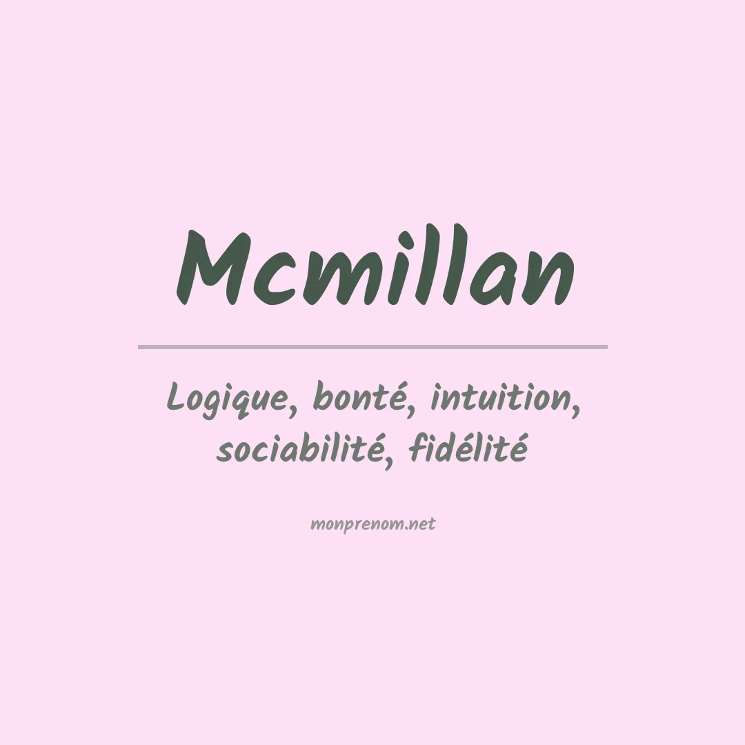 Prénom Mcmillan