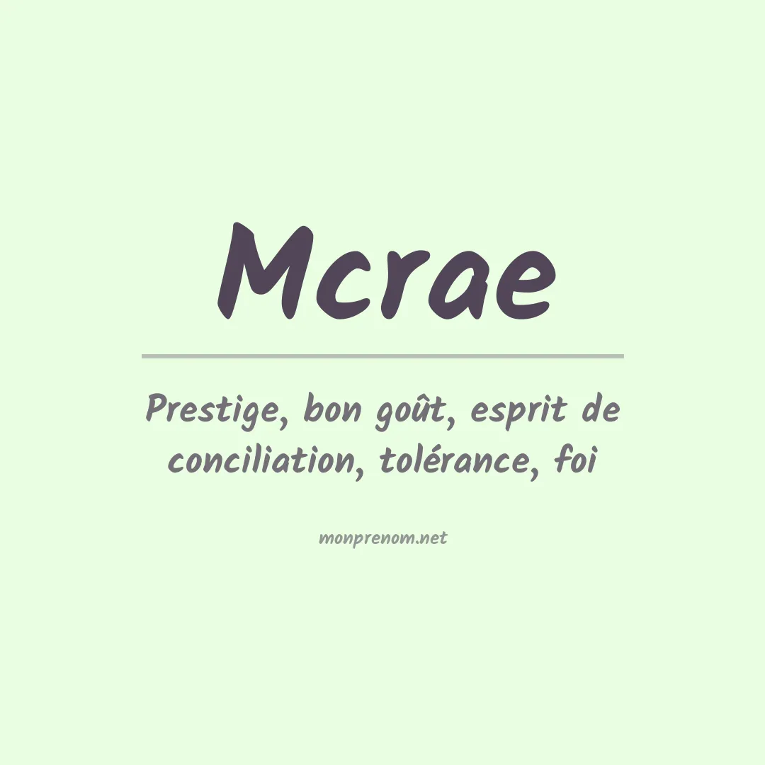 Prénom Mcrae
