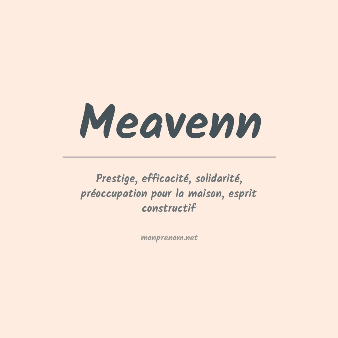 Signification du prénom Meavenn