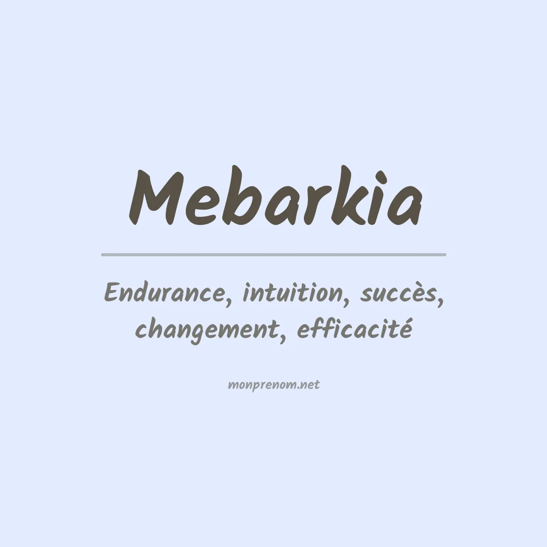 Prénom Mebarkia