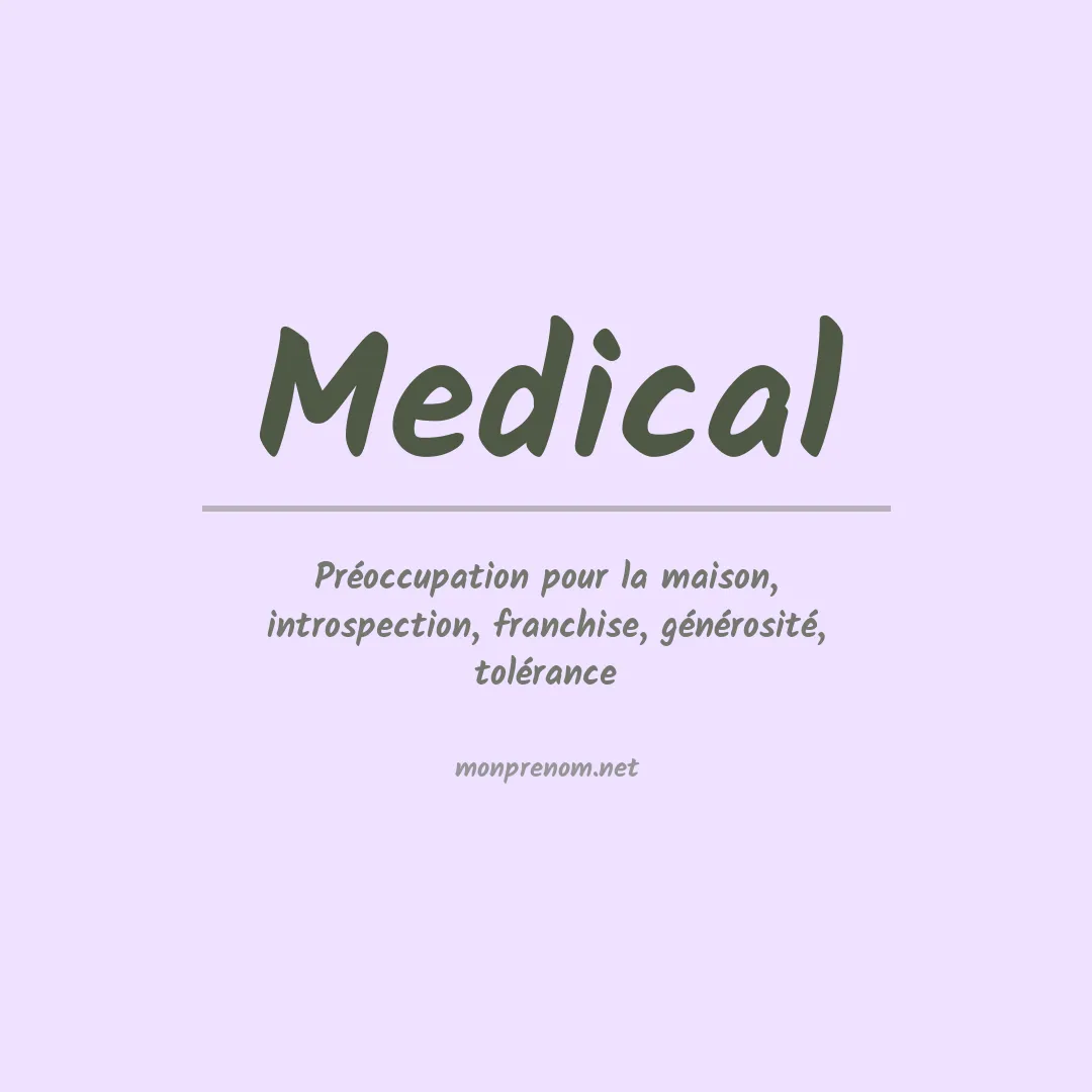 Signification du prénom Medical