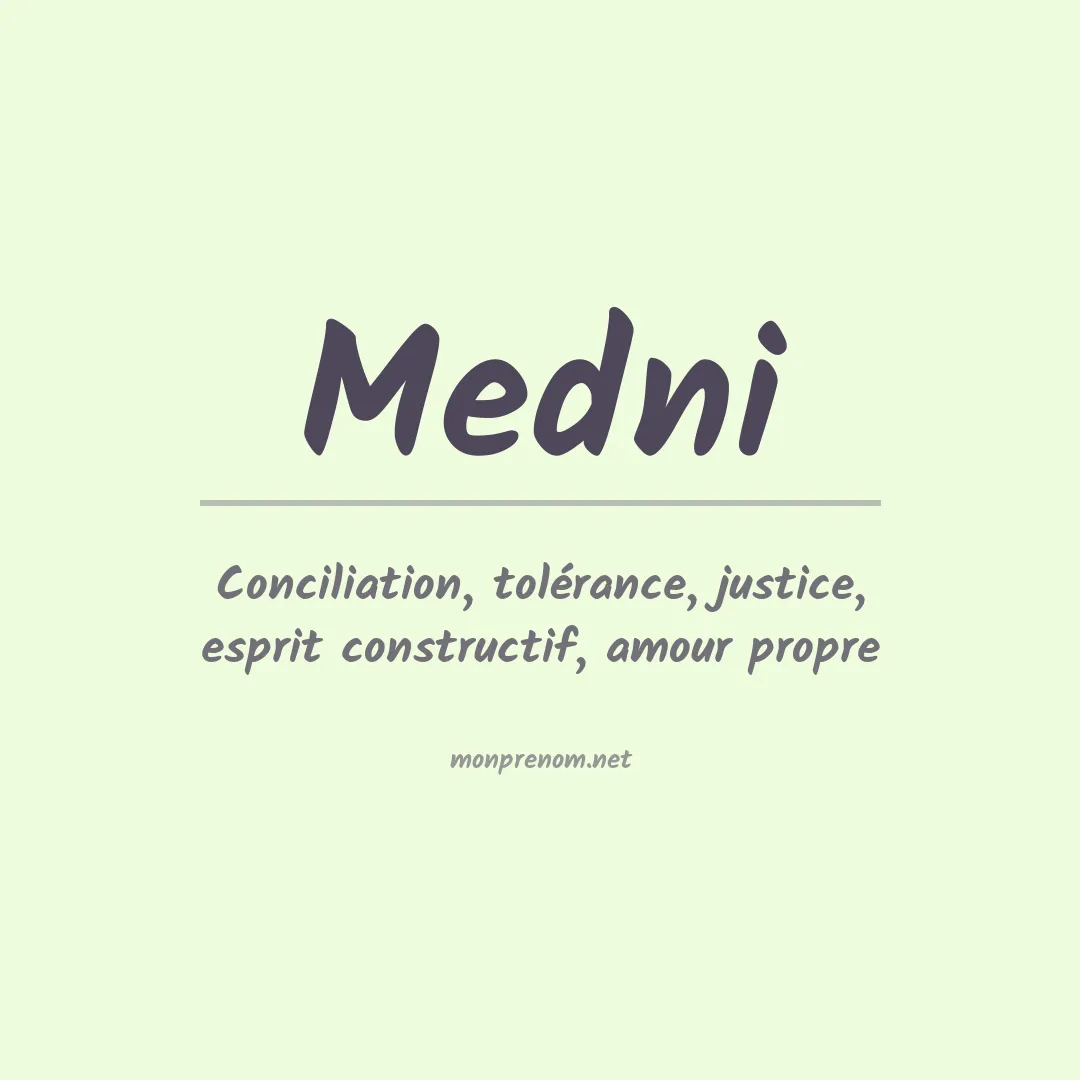 Signification du prénom Medni