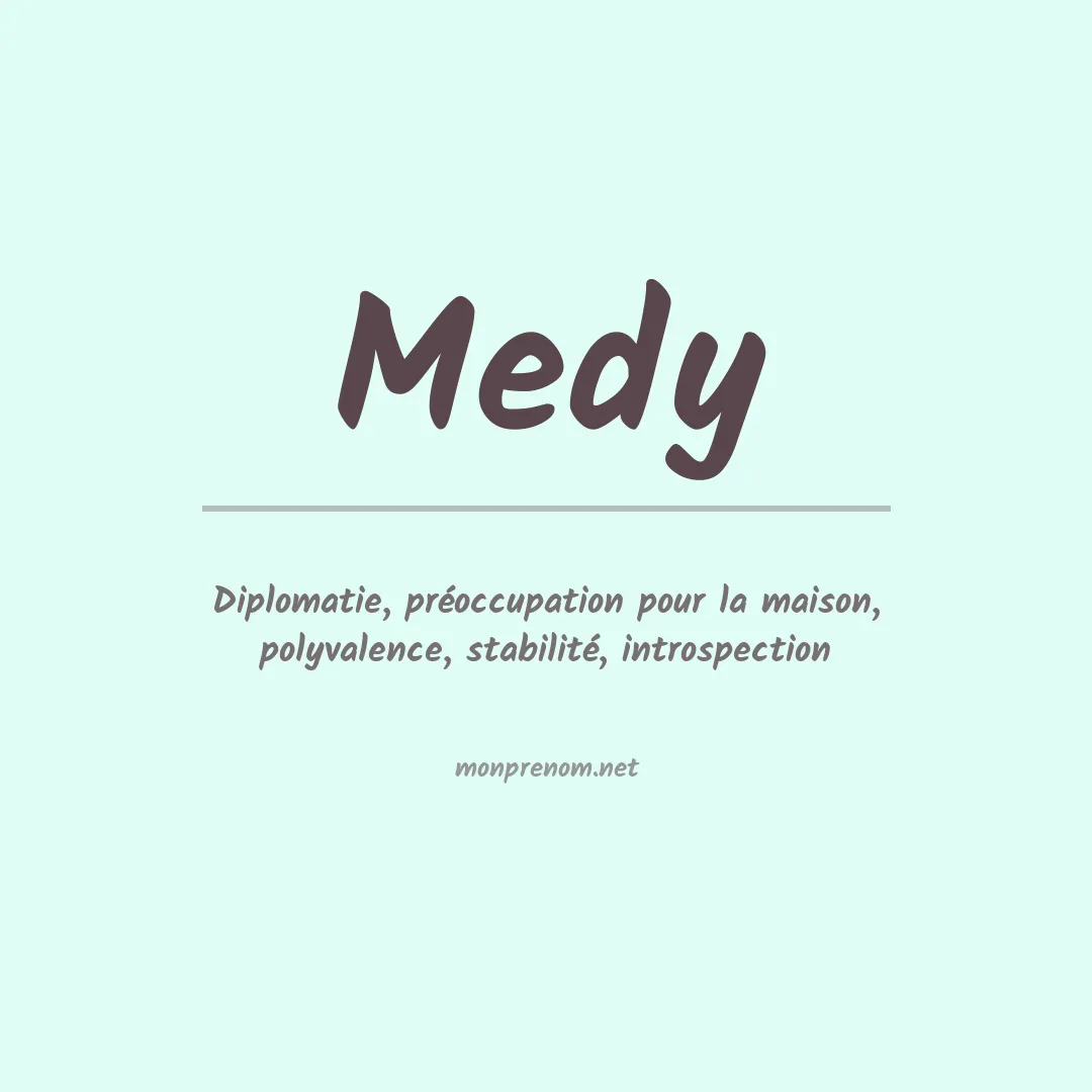 Signification du prénom Medy