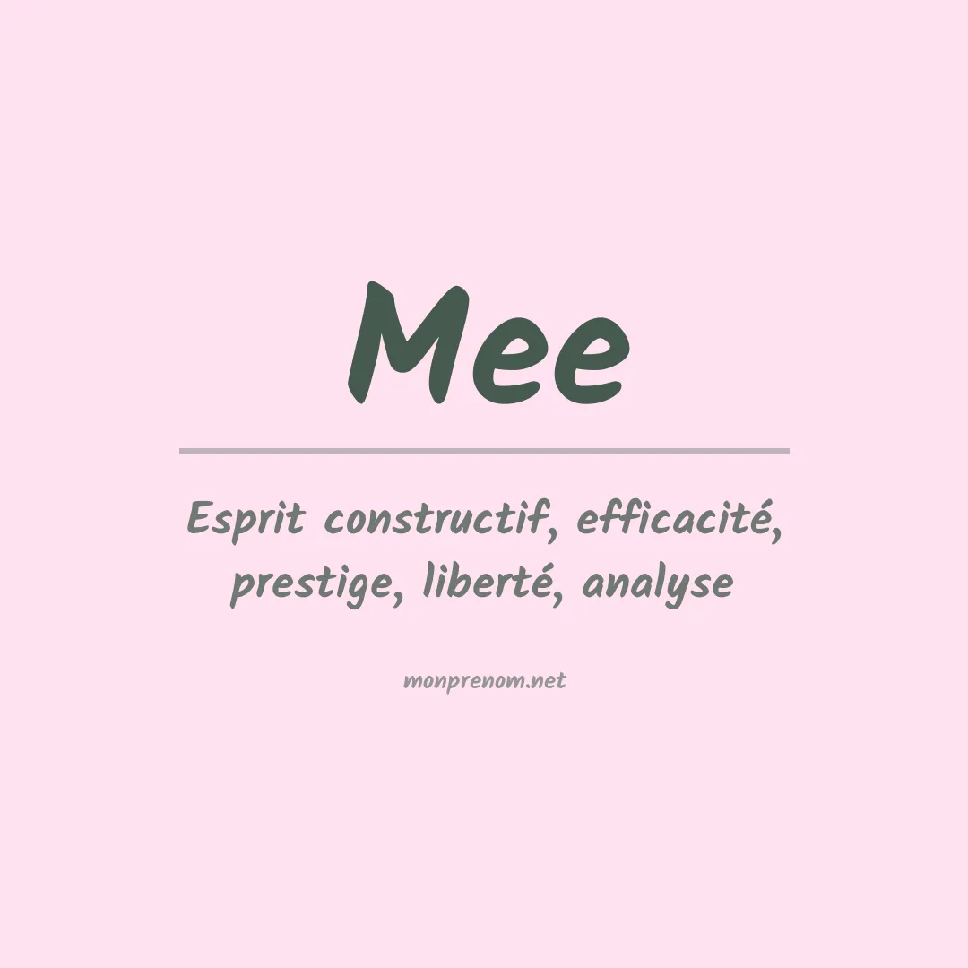 Prénom Mee