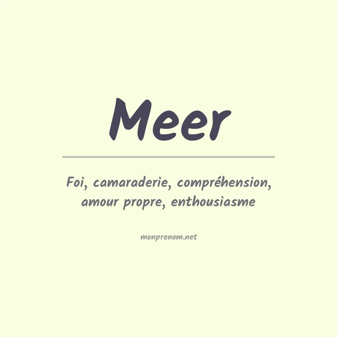Prénom Meer