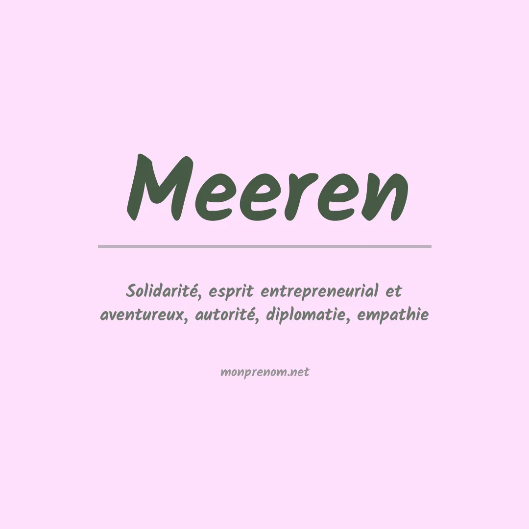 Signification du prénom Meeren
