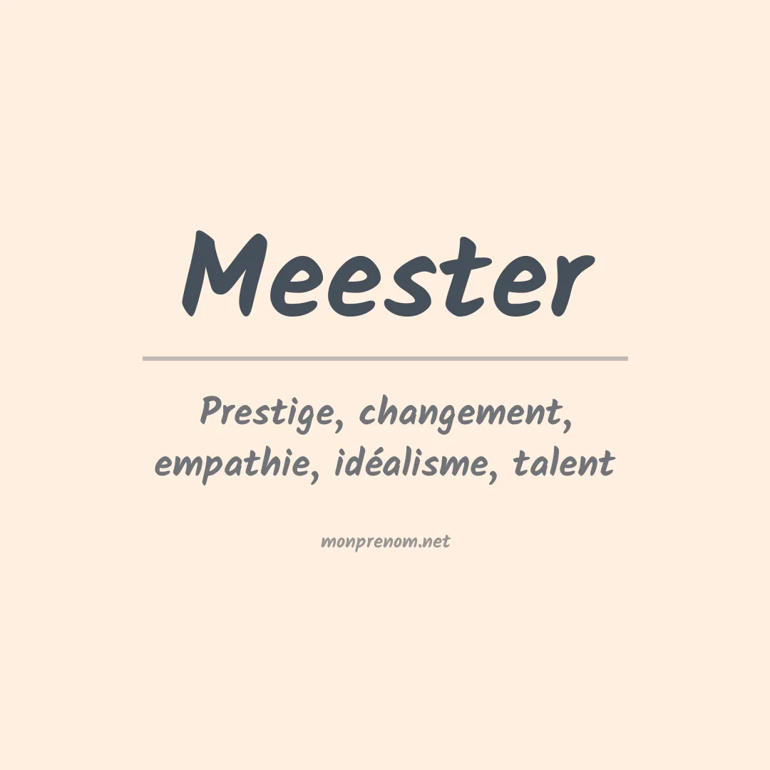Prénom Meester